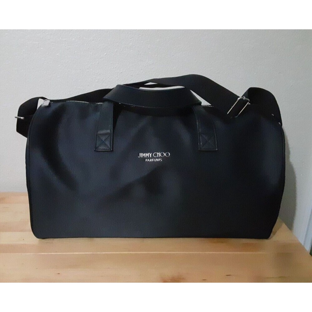 NWOT Jimmy Choo Perfumes Adjustable Black Designer Zip Tote crossbody bag